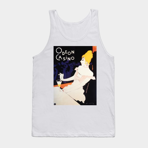 Woman Cocktail in ODEON CASINO Paris Vintage Art Nouveau French Tank Top by vintageposters